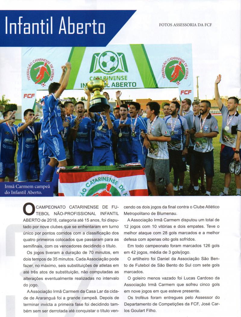 O CAMPEONATO CATARINENSE INFANTIL ABERTO 2018